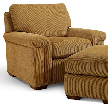 Casual Upholstered Chair with Block Feet