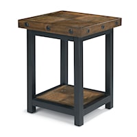 Chair Side Table with Square Reclaimed Wood Top