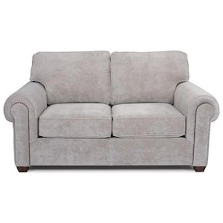 Customizable Loveseat with Rolled Arms