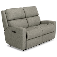 Contemporary Casual Power Reclining Loveseat with Power Adjustable Headrests and USB Ports