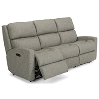 Contemporary Casual Power Reclining Sofa with Power Headrests