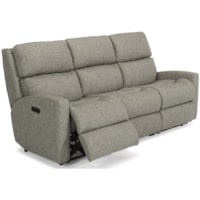 Contemporary Casual Power Reclining Sofa with Power Headrests