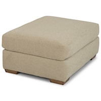 Casual Ottoman with Tapered Block Feet