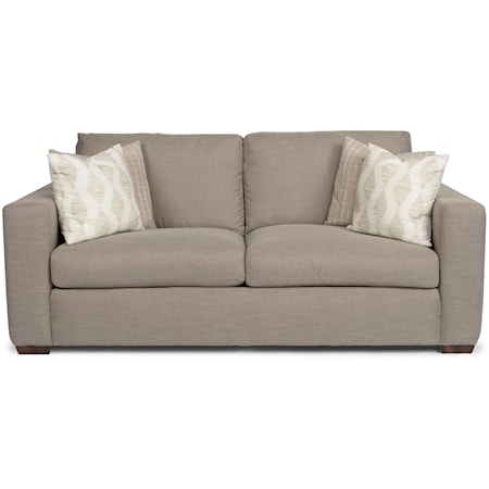 Casual Two-Cushion Sofa with Wide Track Arms