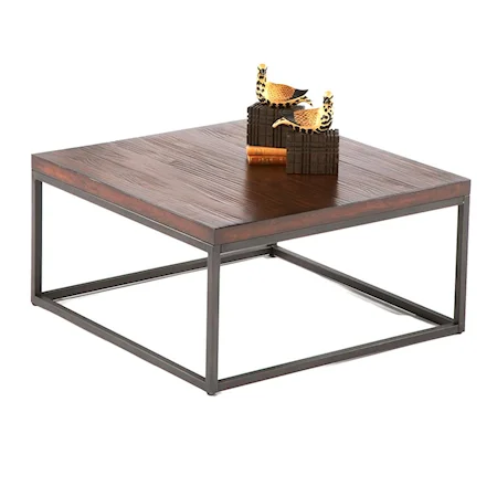 Square Wood Top Coffee Table