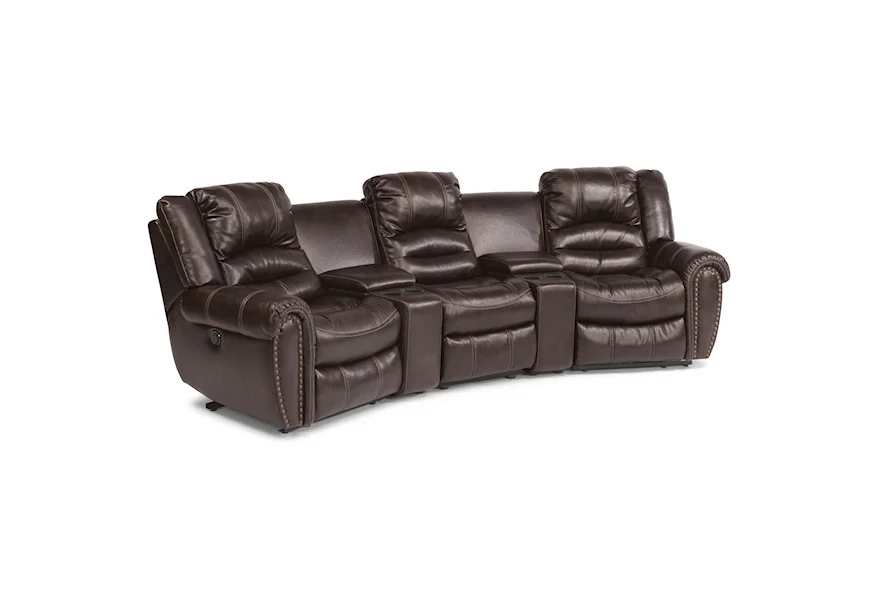 Crosstown 5-Pc Power Sectional with Power Headrest by Flexsteel at Conlin's Furniture