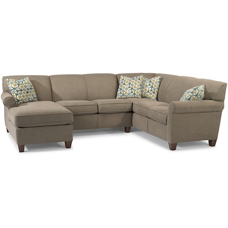 Transitional 3-Piece Sectional with Chaise
