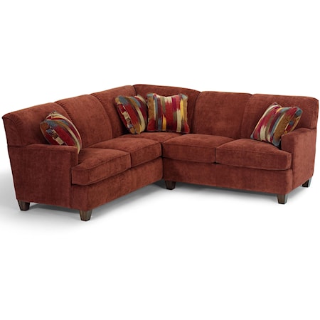 Contemporary 2 Piece Sectional Sofa with RAF Loveseat