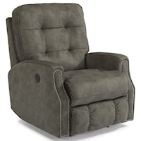 Button Tufted Power Motion Headrest Recliner with Nailheads