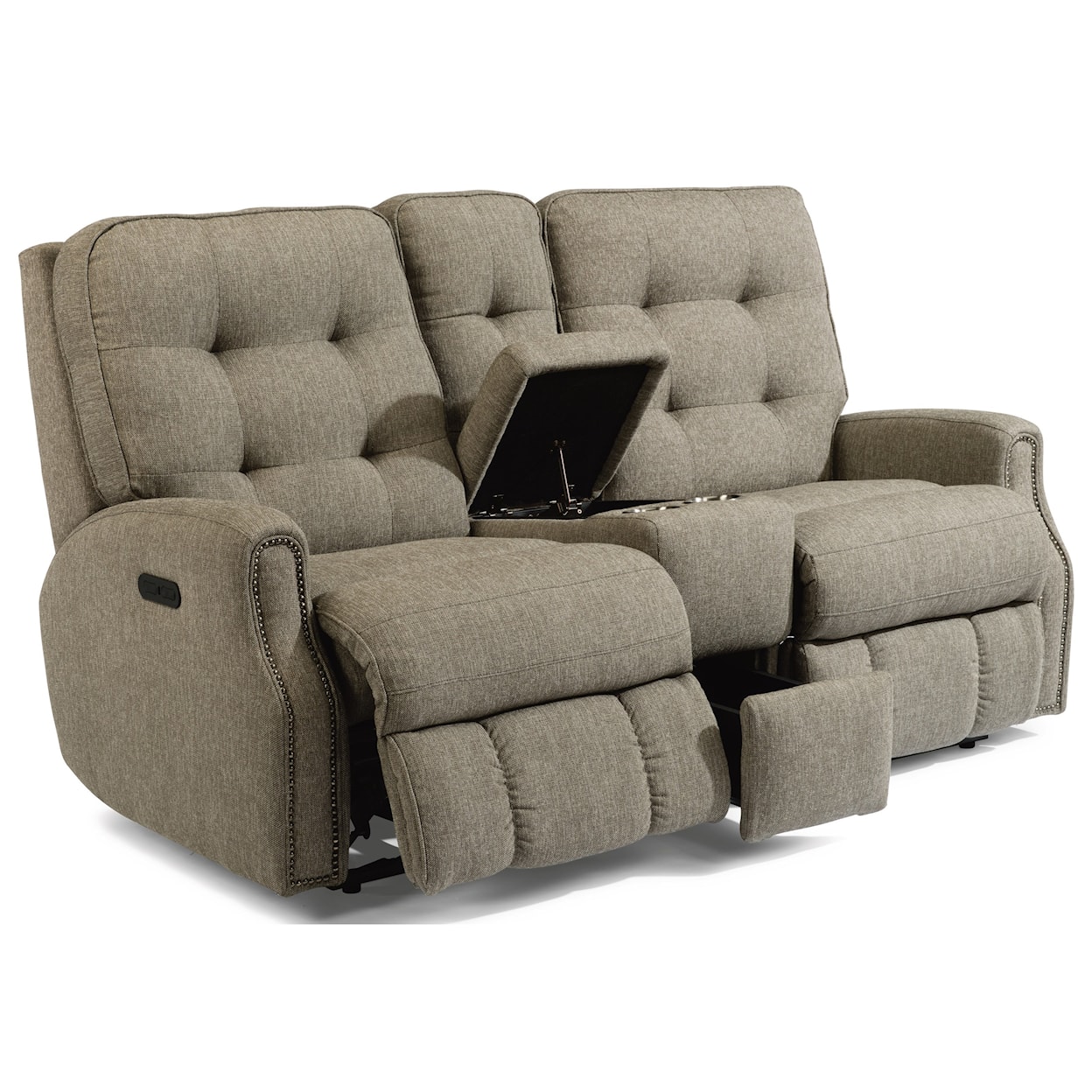 Flexsteel Devon Power Reclining Loveseat with Console