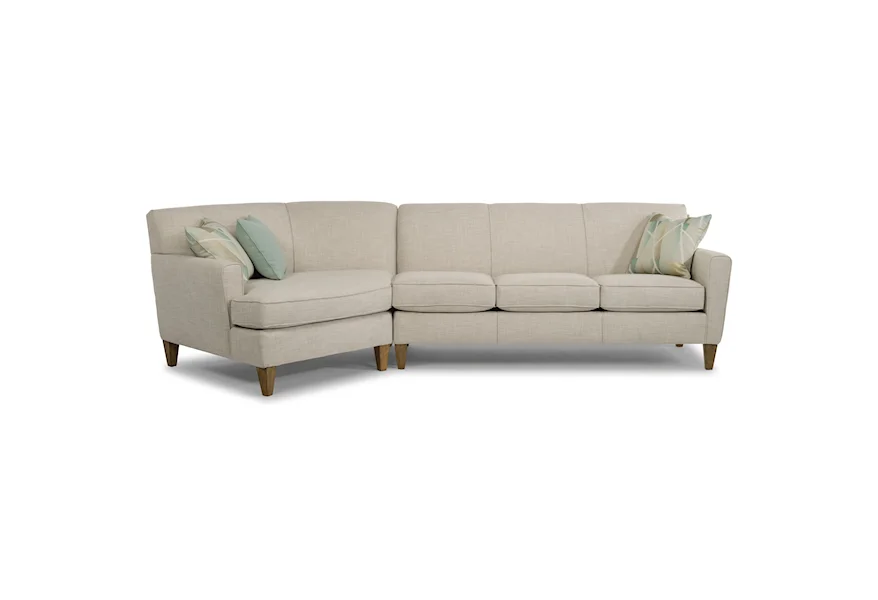 Digby 2-Piece Sectional with LAF Angled Chaise by Flexsteel at Belfort Furniture