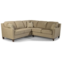 Contemporary 2-Piece Sectional with Track Arms