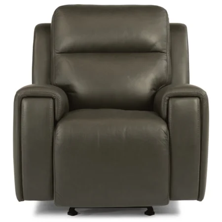 Contemporary Power Gliding Recliner with Power Headrest and USB Port