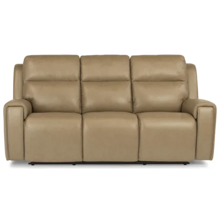 Contemporary Power Reclining Sofa with Power Headrest and USB Port
