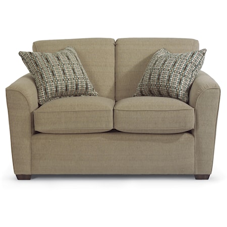 Casual Loveseat with Flair Tapered Arms