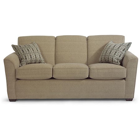 Casual 78" Lakewood Stationary Sofa Flair Tapered Arms