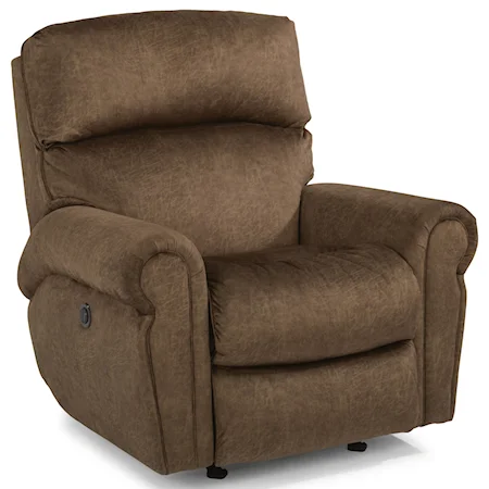 Casual Power Rocking Recliner with Power Headrests and Single USB Port