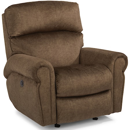 Casual Power Rocking Recliner with Power Headrests and Single USB Port