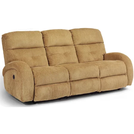 Double Power Reclining Sofa with Rounded Track Arms