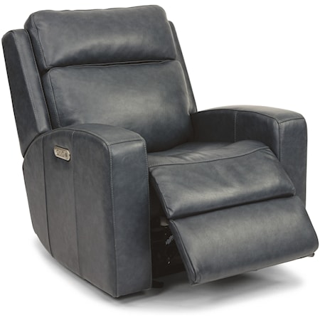 Contemporary Power Gliding Recliner with Power Headrest and USB Port