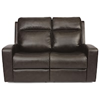 Contemporary Power Reclining Loveseat with Power Headrest and USB Ports