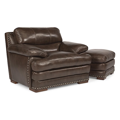 Flexsteel Latitudes Dylan Leather Chair Ottoman With