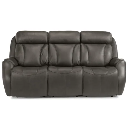 Contemporary Power Reclining Sofa with Power Headrest