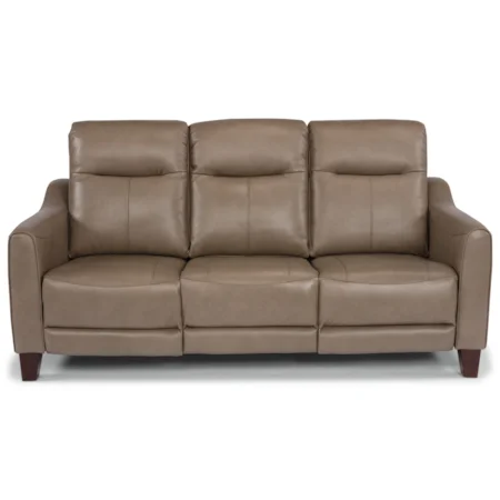 Contemporary Power Reclining Sofa with Power Headrest and USB Port