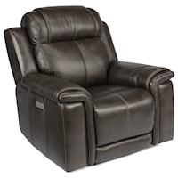 Casual Lay-Flat Power Recliner with Power Headrest and Lumbar