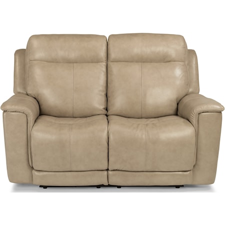 Power Reclining Love Seat with Power Headrest and Adjustable Lumbar