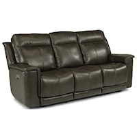 Power Reclining Sofa with Power Headrests and Adjustable Lumbar