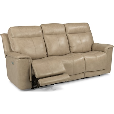 Power Reclining Sofa with Power Headrests and Adjustable Lumbar