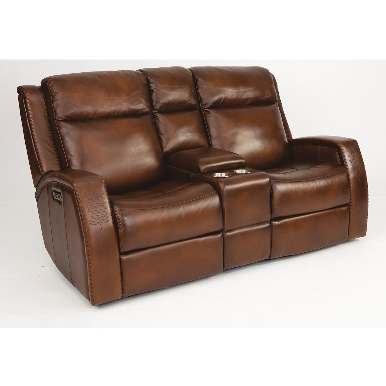 Flexsteel Latitudes - Mustang Power Reclining Console Loveseat & Pwr Head