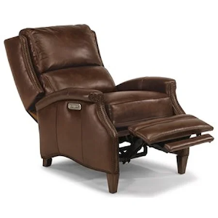 Transitional Power High-Leg Recliner with USB Port