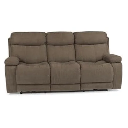 Casual Power Reclining Sofa with Contrast Topstitching