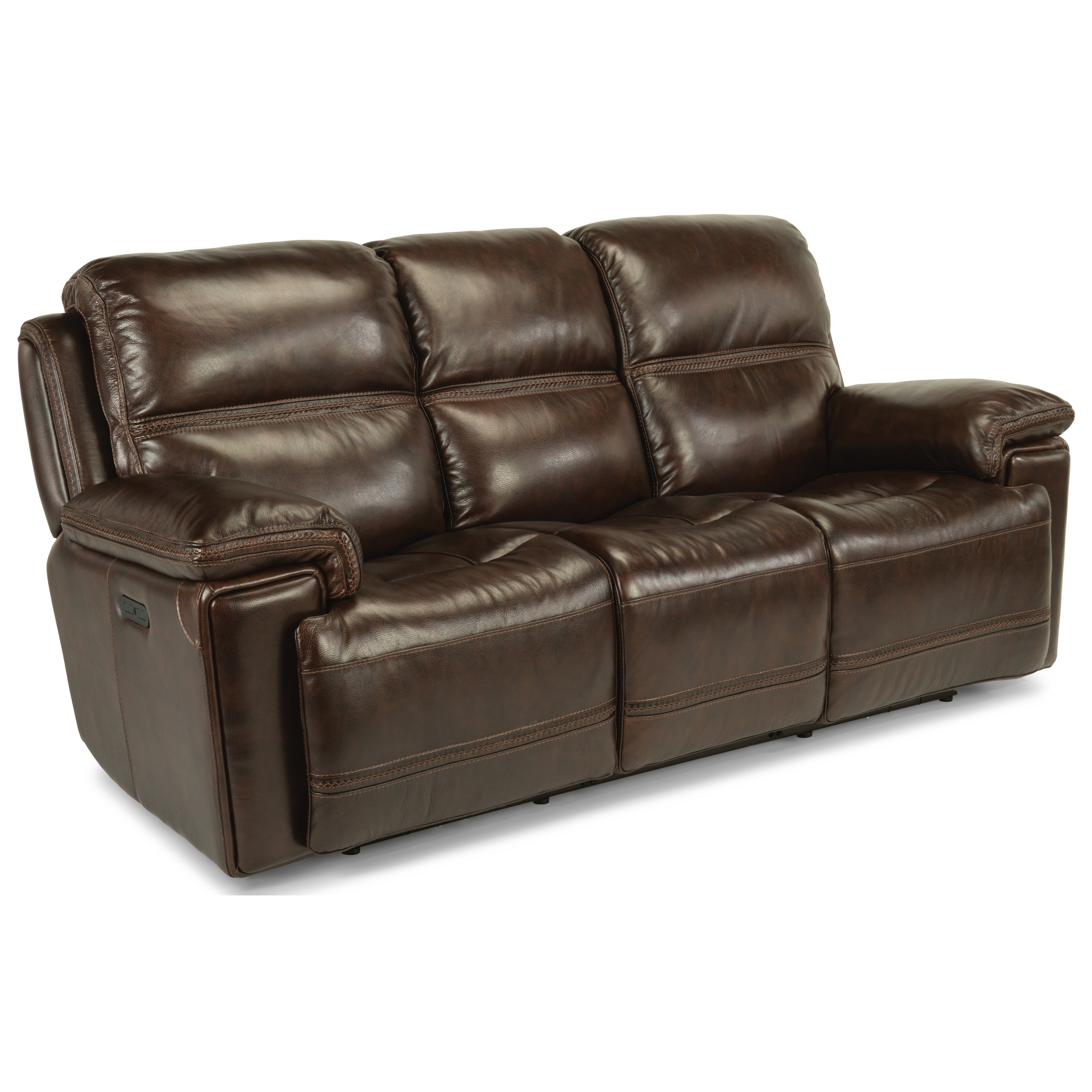 Flexsteel fenwick leather power 2025 reclining sofa with power headrests