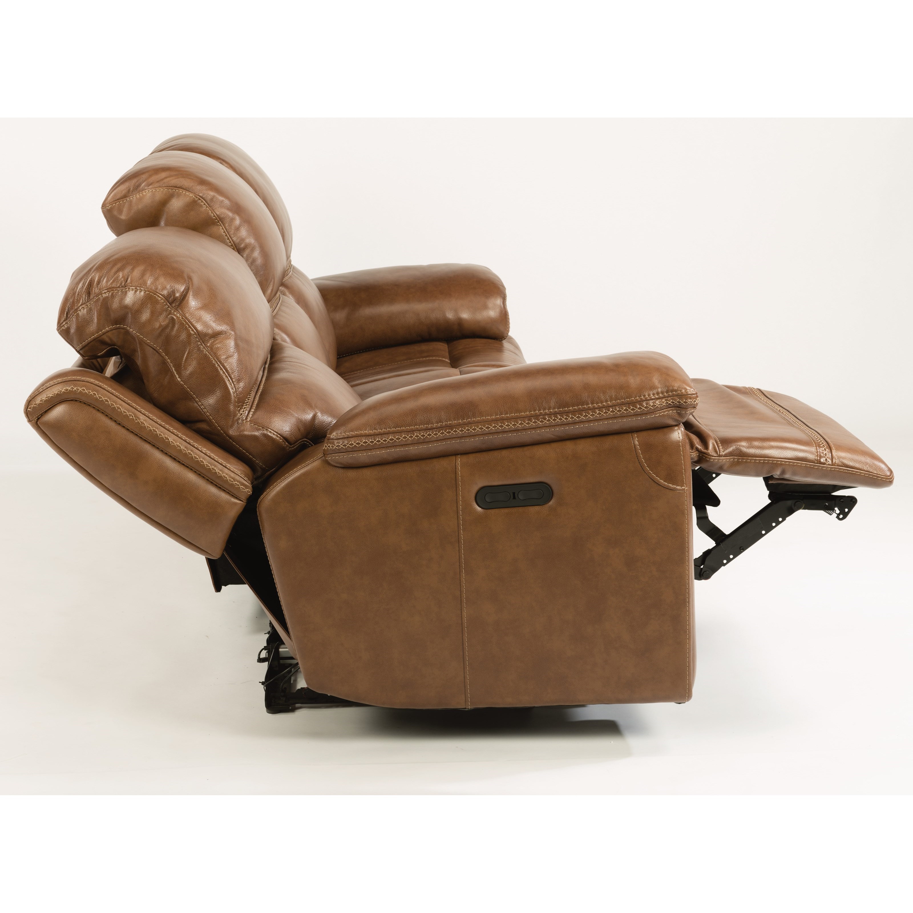Flexsteel fenwick leather power sales reclining sofa with power headrests