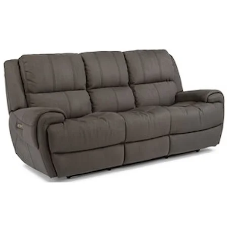 Casual Power Reclining Sofa with Power Headrests and USB Ports