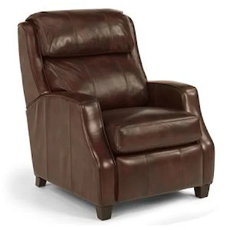 Transitional Leather Recliner with Sloped Track Arms