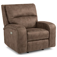 Contemporary Power Recliner with Power Headrest and USB Port