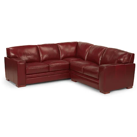Contemporary Two Piece Sectional Sofa in NuvoLeather