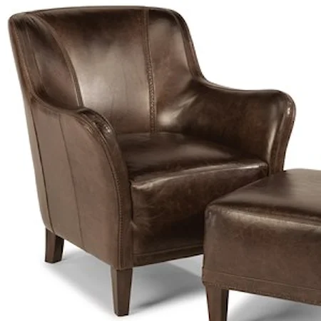 Contemporary Leather Chair with Tapered Legs