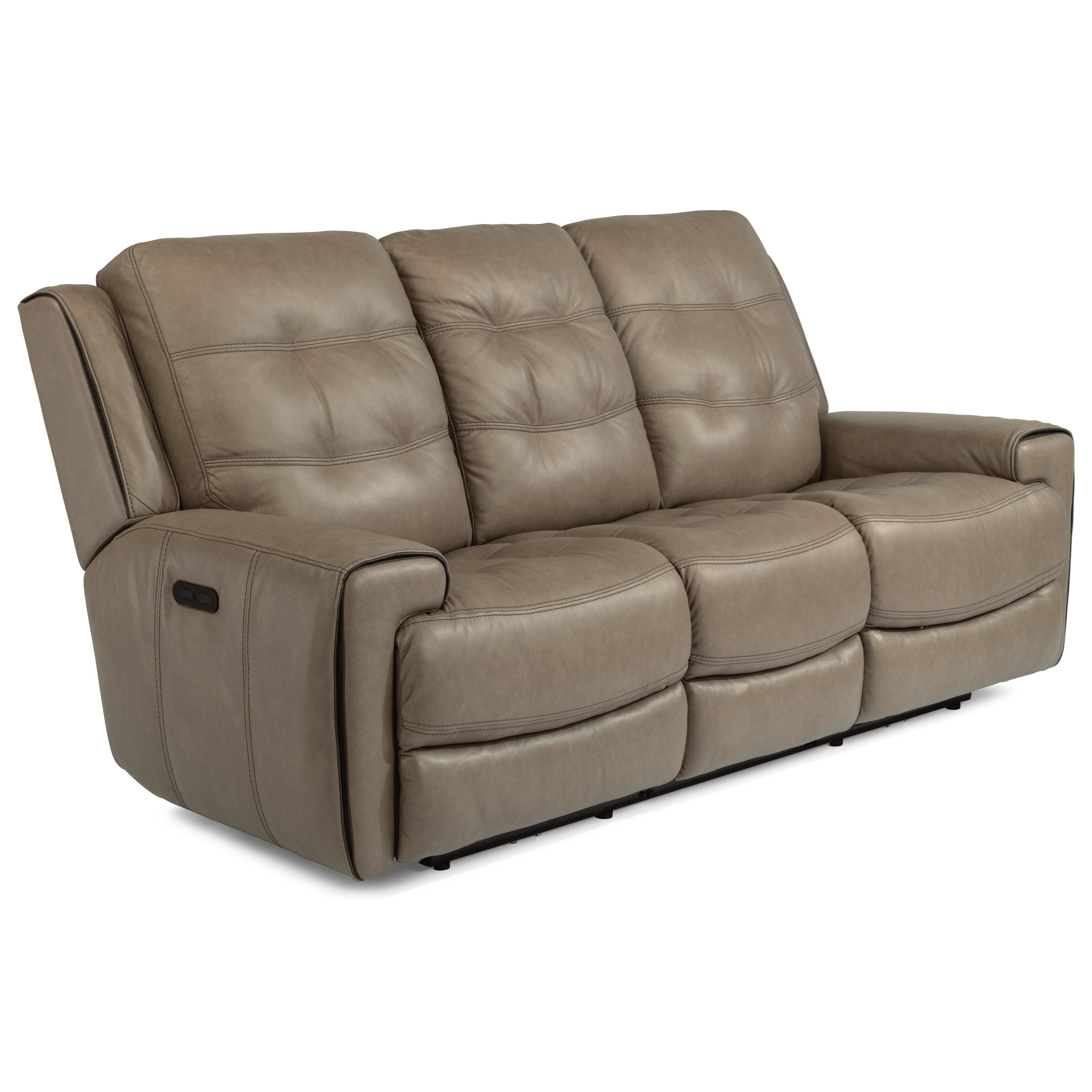 Flexsteel fenwick leather power reclining sofa with power headrests deals
