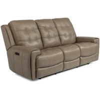 Power Reclining Lay-Flat Sofa with Drop-Down Table and Power Tilt Headrest