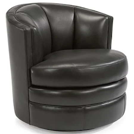 Contemporary Swivel Chair with Barrel Style Design