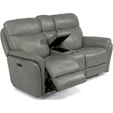 Power Reclining Love Seat with Console