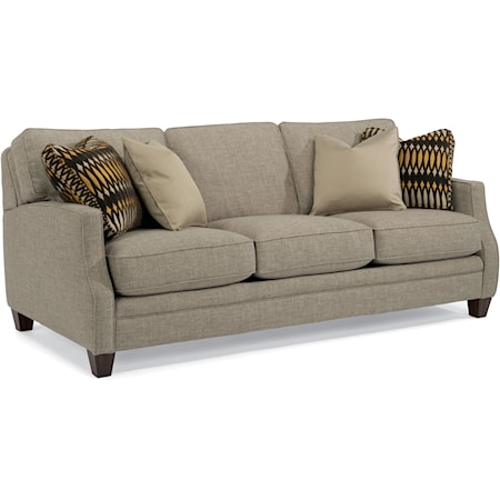 Transitional Sofa with Scalloped Arms