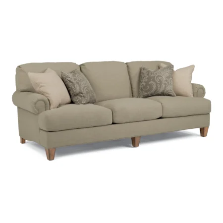 Transitional Sofa with Rolled arms