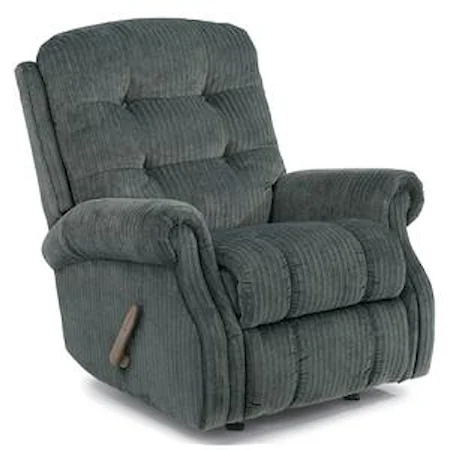 Casual Button Tufted Rocking Recliner (No Nailheads)