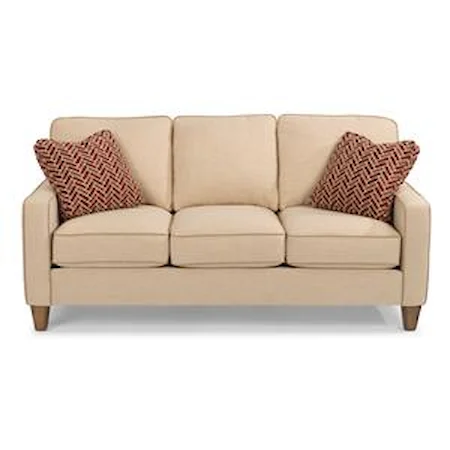 Stationary Sofa with Reversible Seat Cushions and Welt Cord Accent